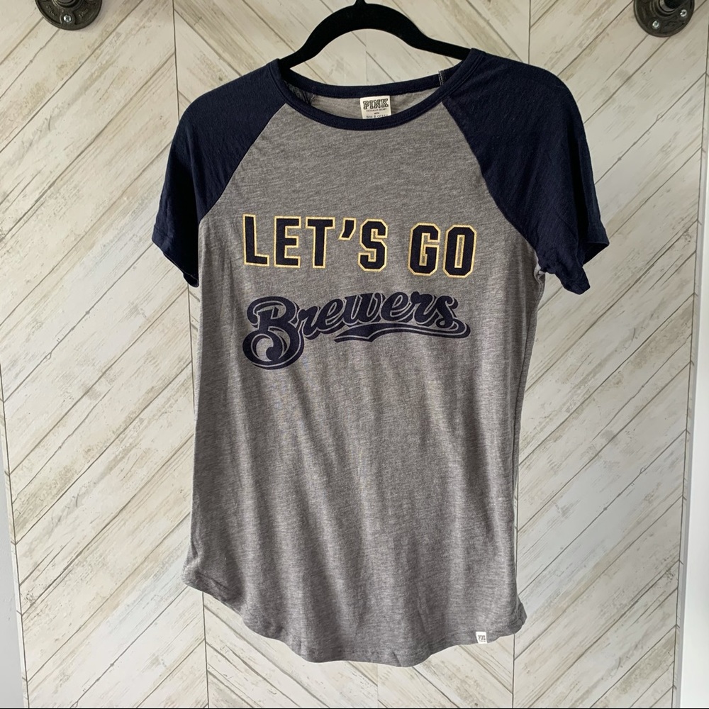VA PINK Milwaukee Brewers Graphic Baseball Tee